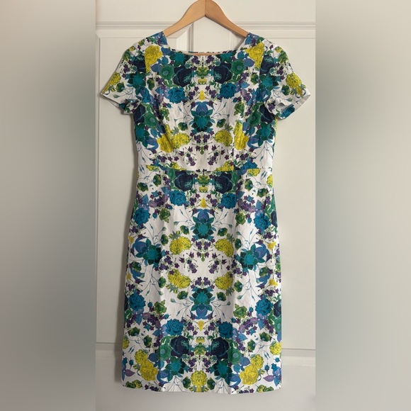 Talbots Size 22-3x Women's Navy-White Pattern Sheath Dress